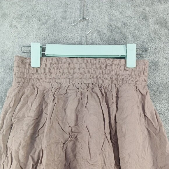 100% Rayon Short A-Line Skirt Size XS (W26) Casual Office Solid Taupe - Picture 2 of 9